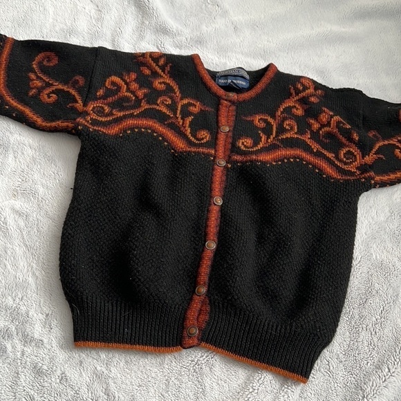 Vintage Herman Geist Hand Embroidered Cardigan size Large - Picture 2 of 7